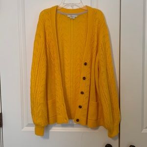 Boden Oversized, Yellow Sweater Cardigan